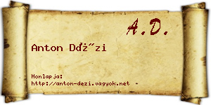 Anton Dézi névjegykártya